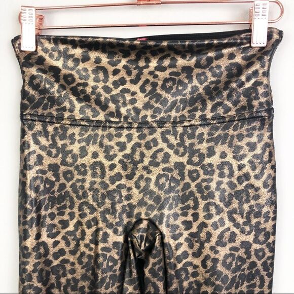 SPANX | Faux Leather Leopard Animal Print Leggings Women’s Size Small - Picture 6 of 12